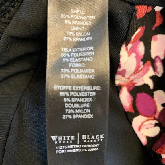 White House Black Market Pink Floral Dress, tiered layers, sleeveless, Size 6 - Picture 6 of 7